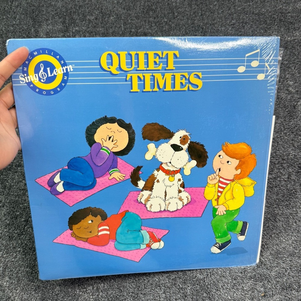 Macmillan Sing & Learn Quiet Times Vinyl LP Record with Activity Book 87 Vintage